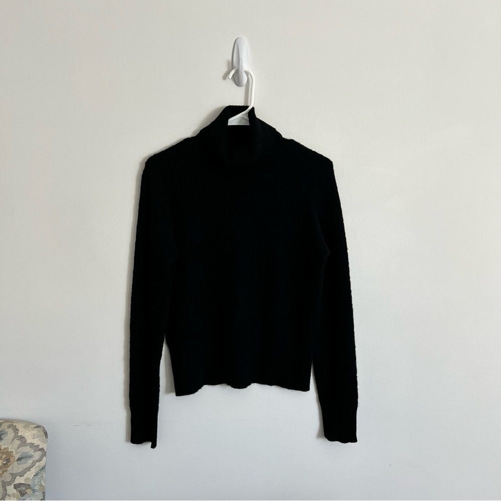 Vintage Mariele Waithe Cashmere Sweater L Black Pullover Turtleneck